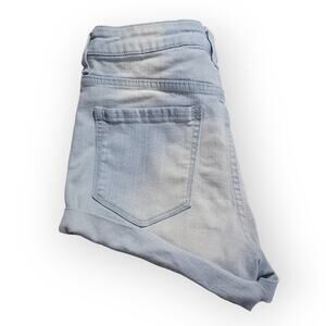 Forever21 Classic High Rise Cuffed Light Wash Denim Short Shorts Size 28 Boho